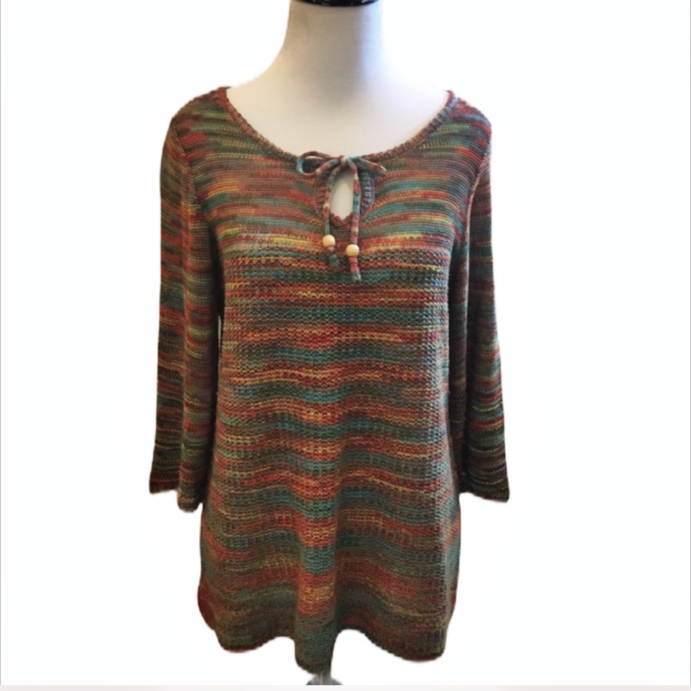 United States Sweater multi boho sweater-Size Medium (Petite)